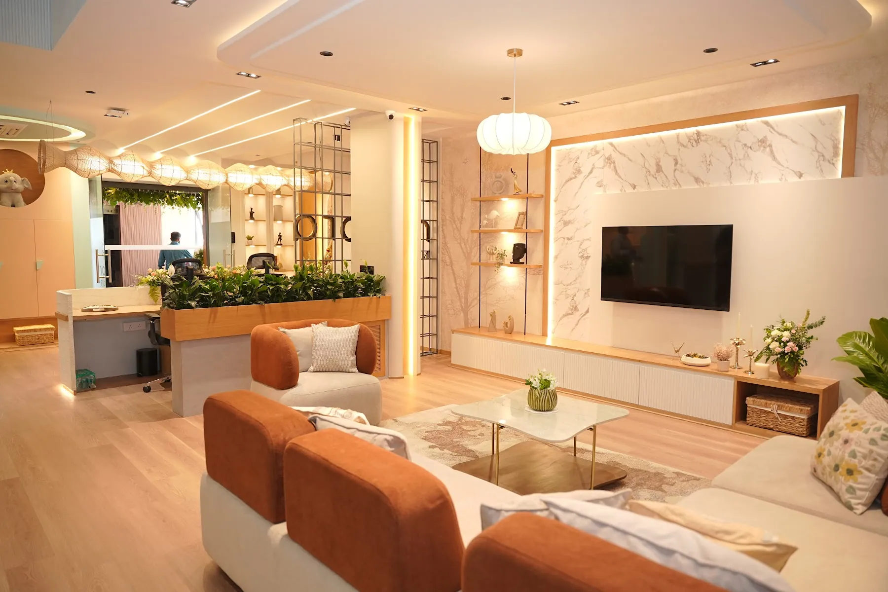 Living and dining display at the Nuvora Experience Center