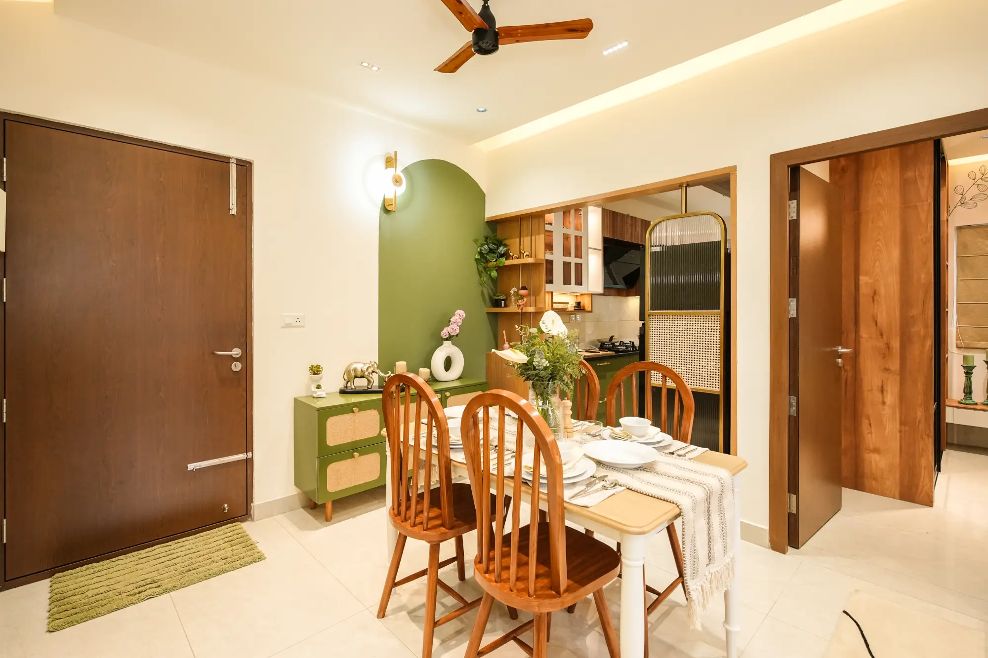 Living and dining in The Sage Grove, a Nuvora home