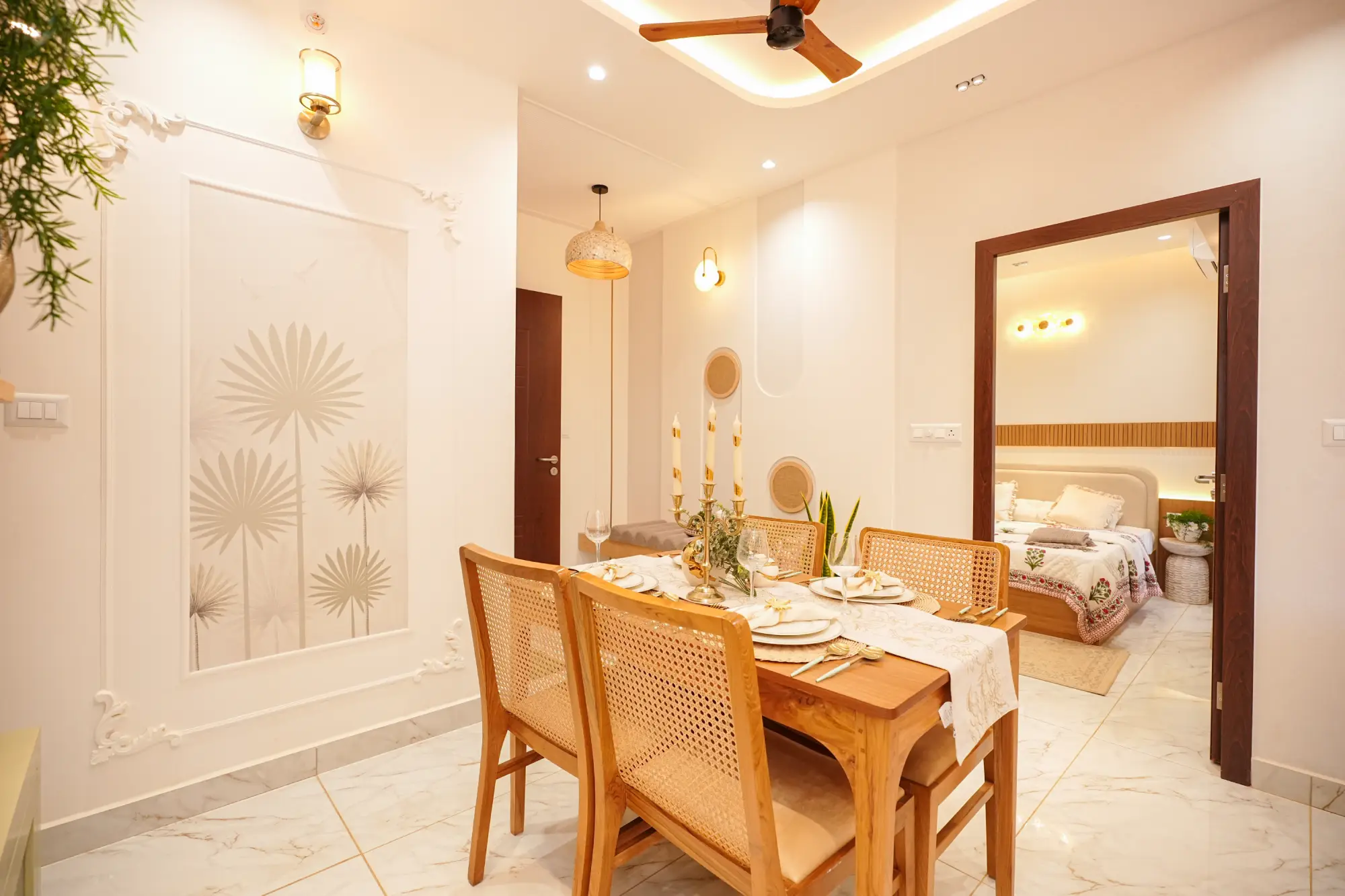 Living and dining in The Amber House, a Nuvora home