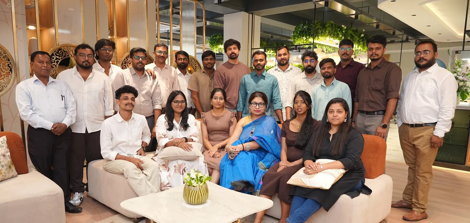 The Nuvora Interiors team at the Experience Center in Bengaluru